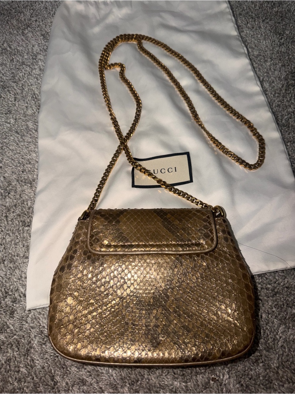 Gucci 1973 Small in Python leather Gold/Metallic - Picture 2 of 9